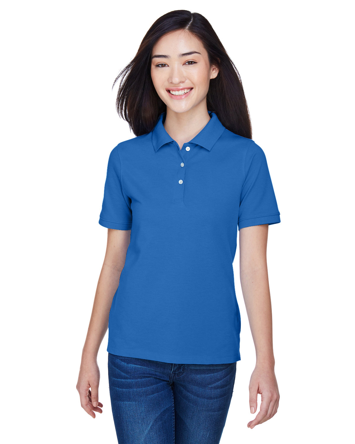 Harriton M265W Ladies Cotton Pique Sideseamed Wrinkle Resistant Easy Blend Polo - Picture 18 of 20