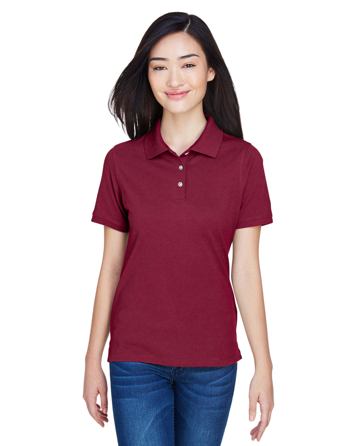 Harriton M265W Ladies Cotton Pique Sideseamed Wrinkle Resistant Easy Blend Polo - Picture 20 of 20
