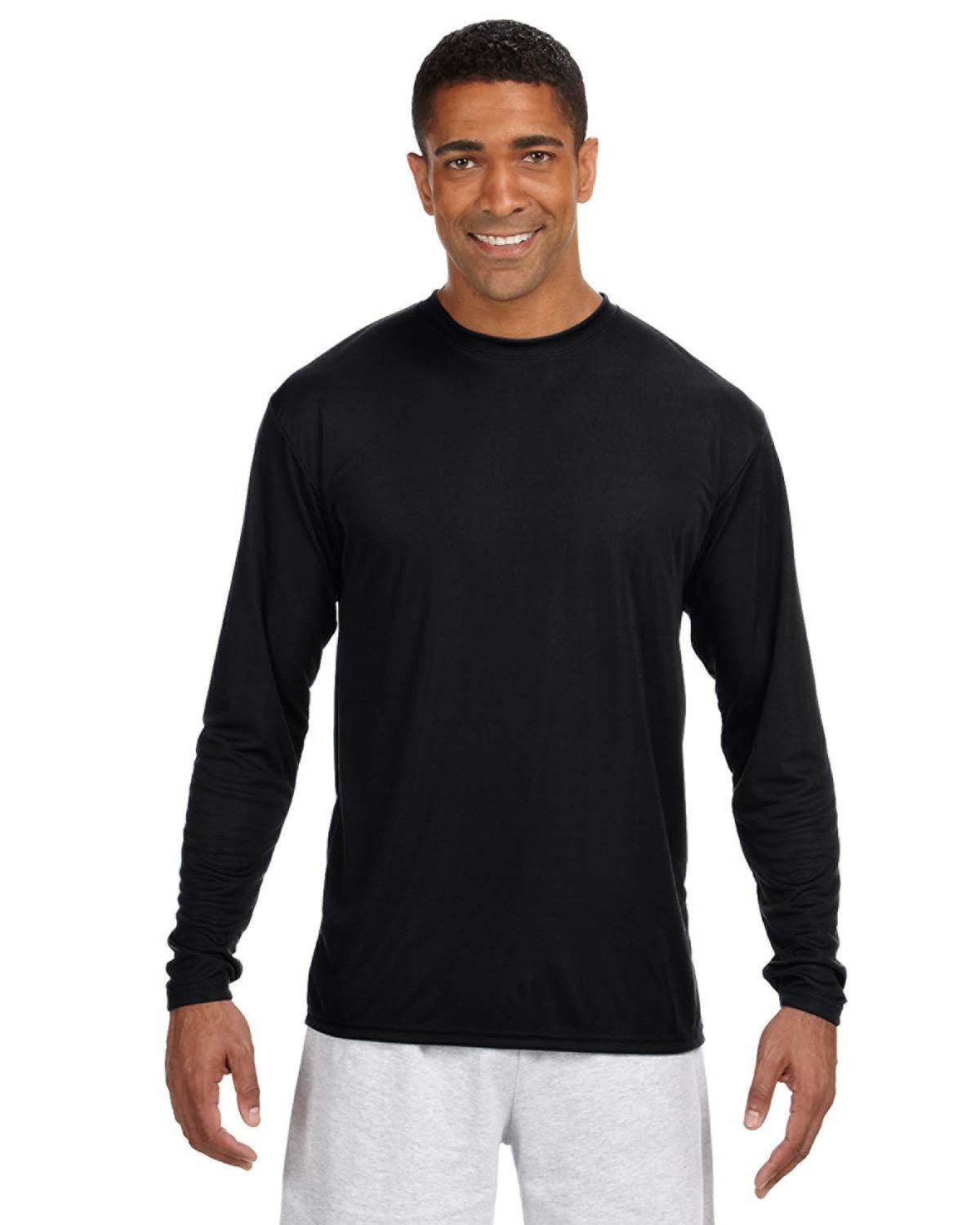 A4 N3165 Men's Cooling Performance T Shirt Long Sleeve Moisture Wicking T-Shirt