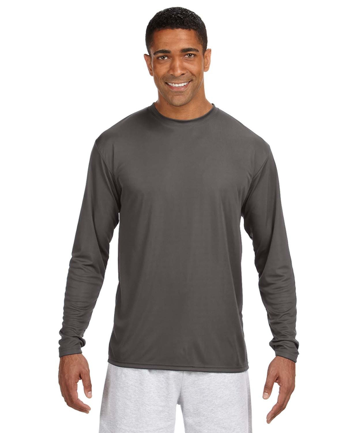 A4 N3165 Men's Cooling Performance T Shirt Long Sleeve Moisture Wicking T-Shirt