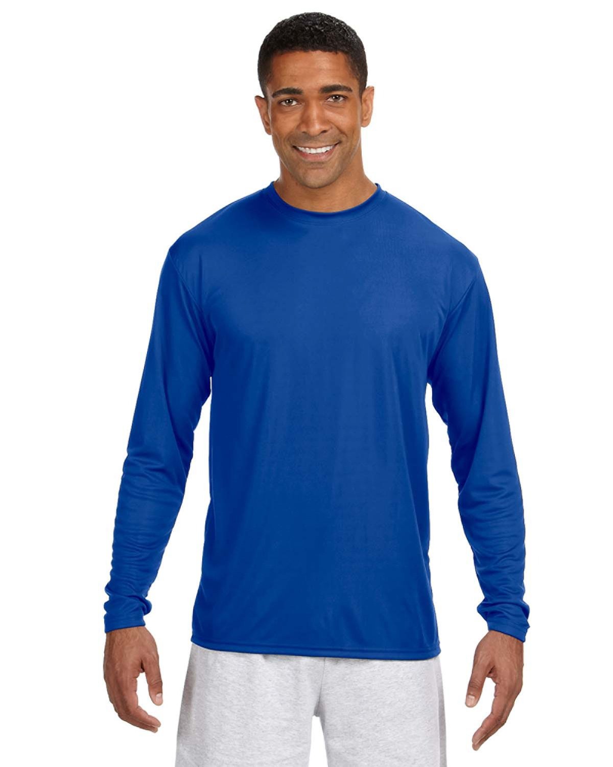 A4 N3165 Men's Cooling Performance T Shirt Long Sleeve Moisture Wicking T-Shirt