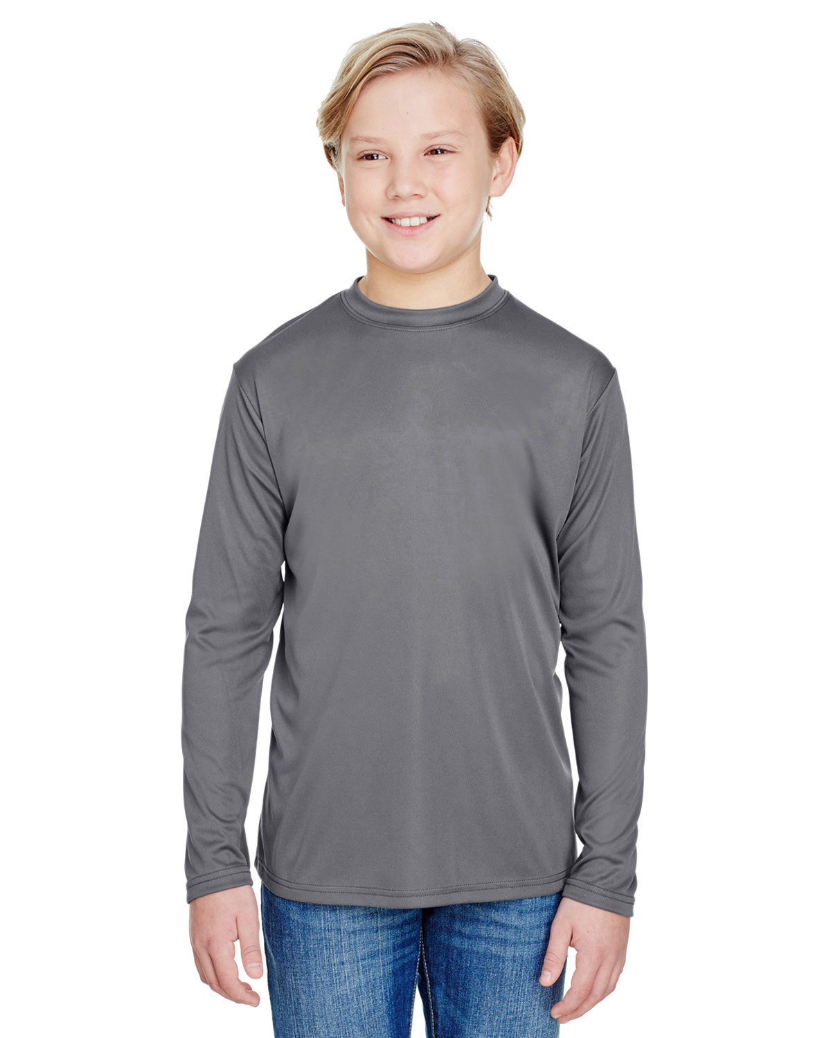 A4 NB3165 Youth Long Sleeve Moisture Wicking Cooling Performance Crew T-Shirt - Picture 12 of 38