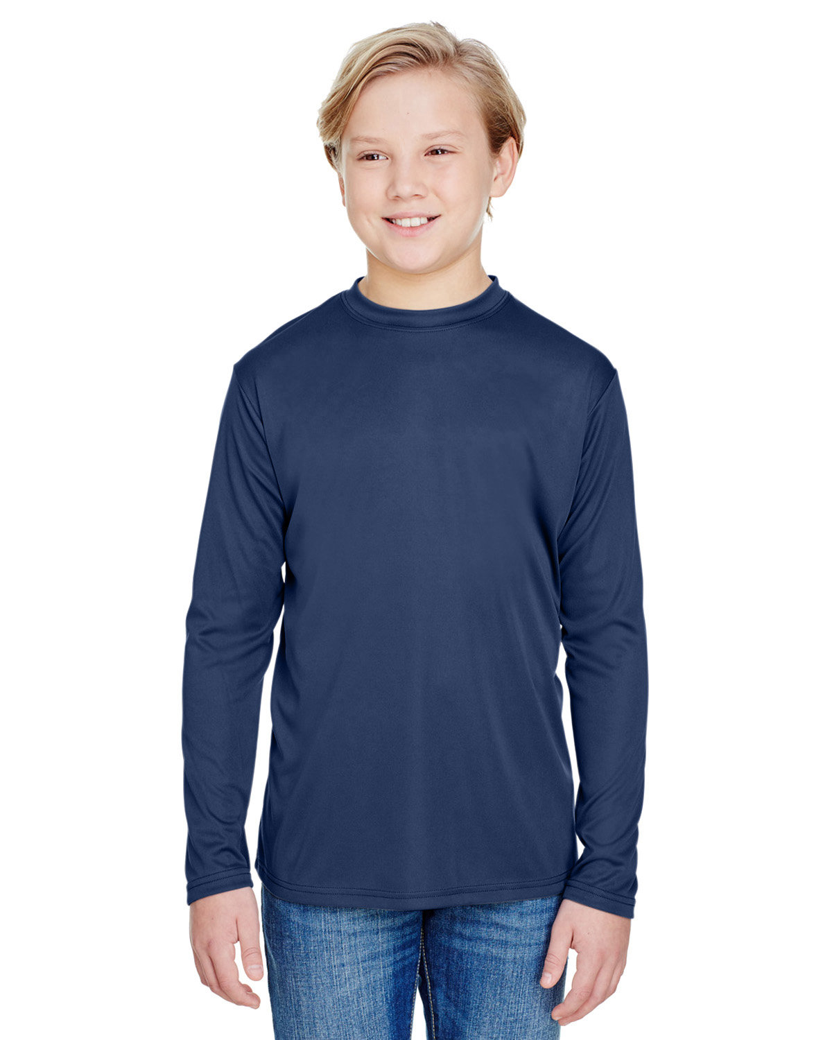A4 NB3165 Youth Long Sleeve Moisture Wicking Cooling Performance Crew T-Shirt - Picture 21 of 38