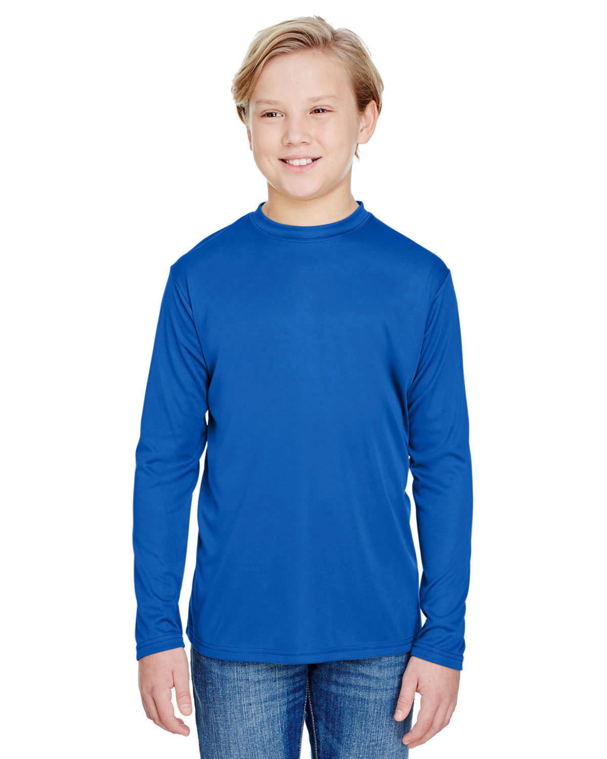 A4 NB3165 Youth Long Sleeve Moisture Wicking Cooling Performance Crew T-Shirt - Picture 27 of 38