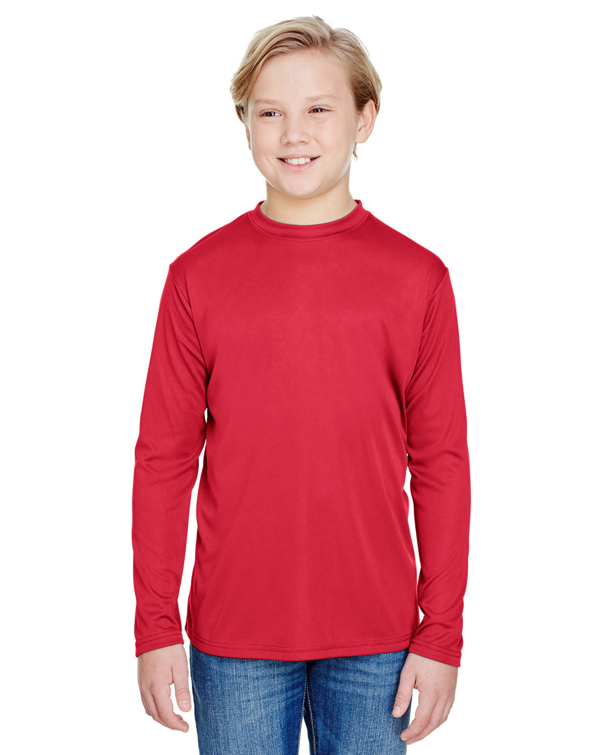 A4 NB3165 Youth Long Sleeve Moisture Wicking Cooling Performance Crew T-Shirt - Picture 33 of 38
