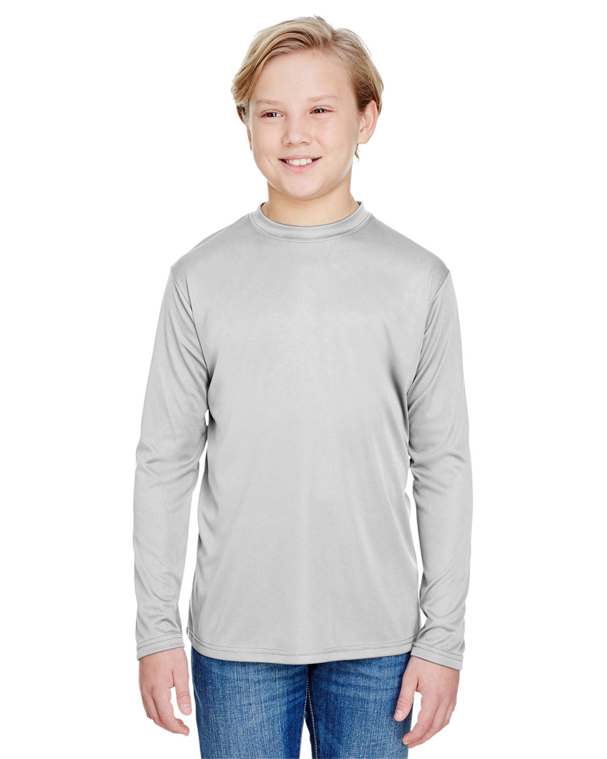 A4 NB3165 Youth Long Sleeve Moisture Wicking Cooling Performance Crew T-Shirt - Picture 34 of 38