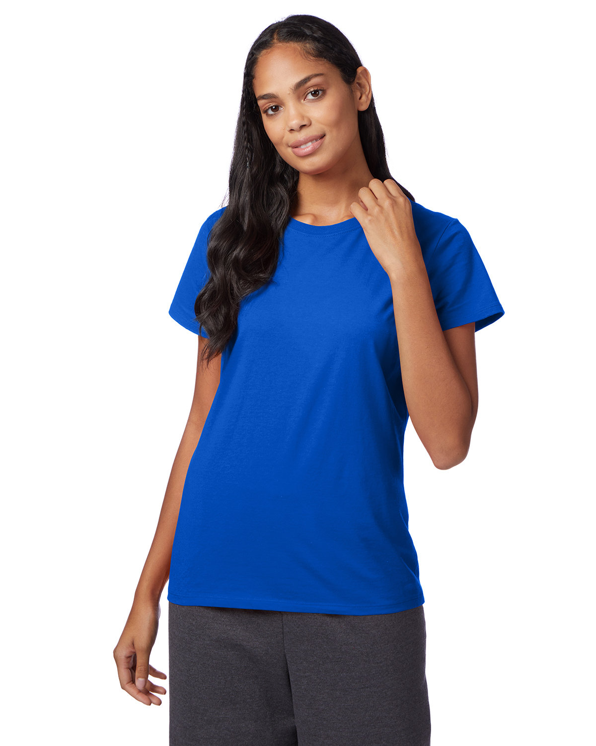 Hanes SL04 Ladies Short Sleeve Sideseamed T Shirt Perfect-T Stylish Top T-Shirt - Picture 8 of 12