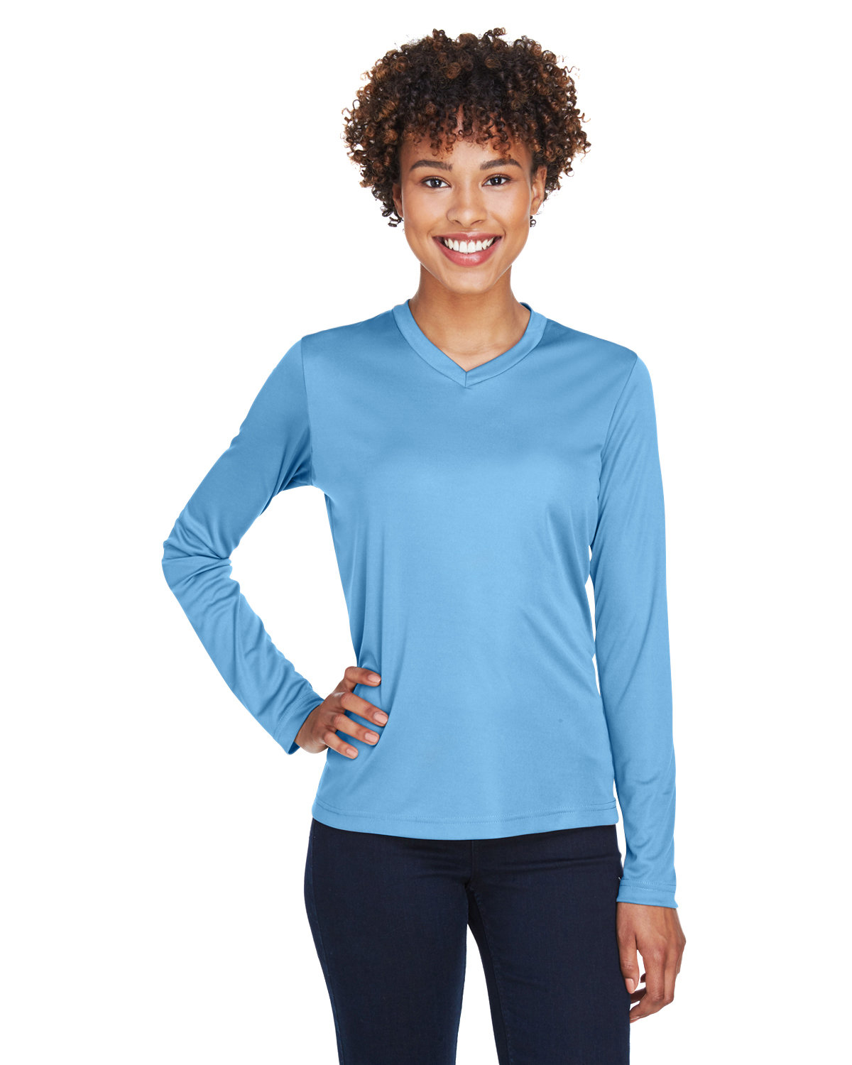 Team 365 TT11WL Ladies 100% Polyester Zone Performance Long Sleeve T-Shirt - Picture 8 of 14