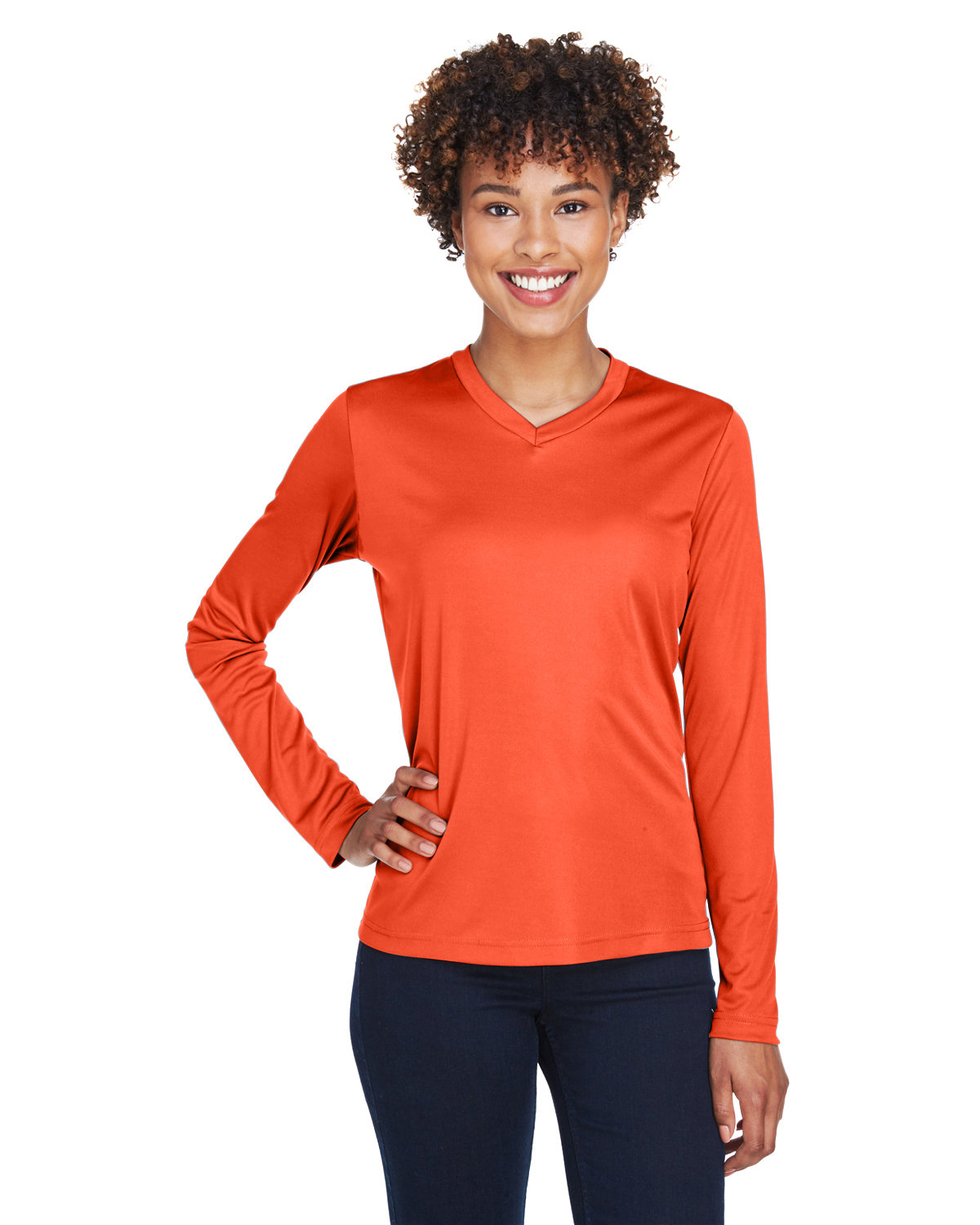 Team 365 TT11WL Ladies 100% Polyester Zone Performance Long Sleeve T-Shirt - Picture 10 of 14