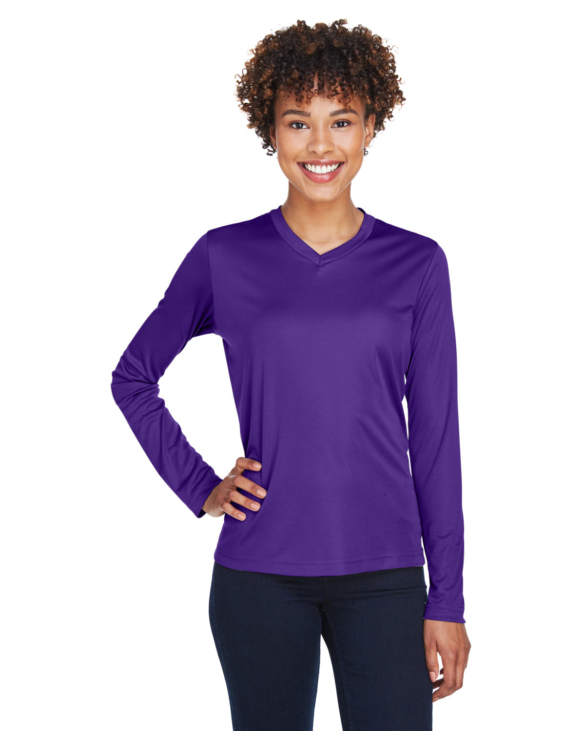 Team 365 TT11WL Ladies 100% Polyester Zone Performance Long Sleeve T-Shirt - Picture 11 of 14