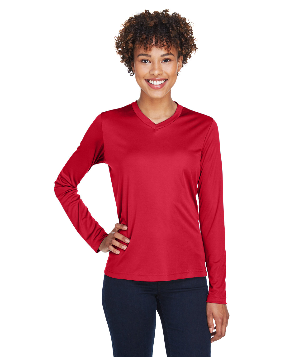 Team 365 TT11WL Ladies 100% Polyester Zone Performance Long Sleeve T-Shirt - Picture 12 of 14