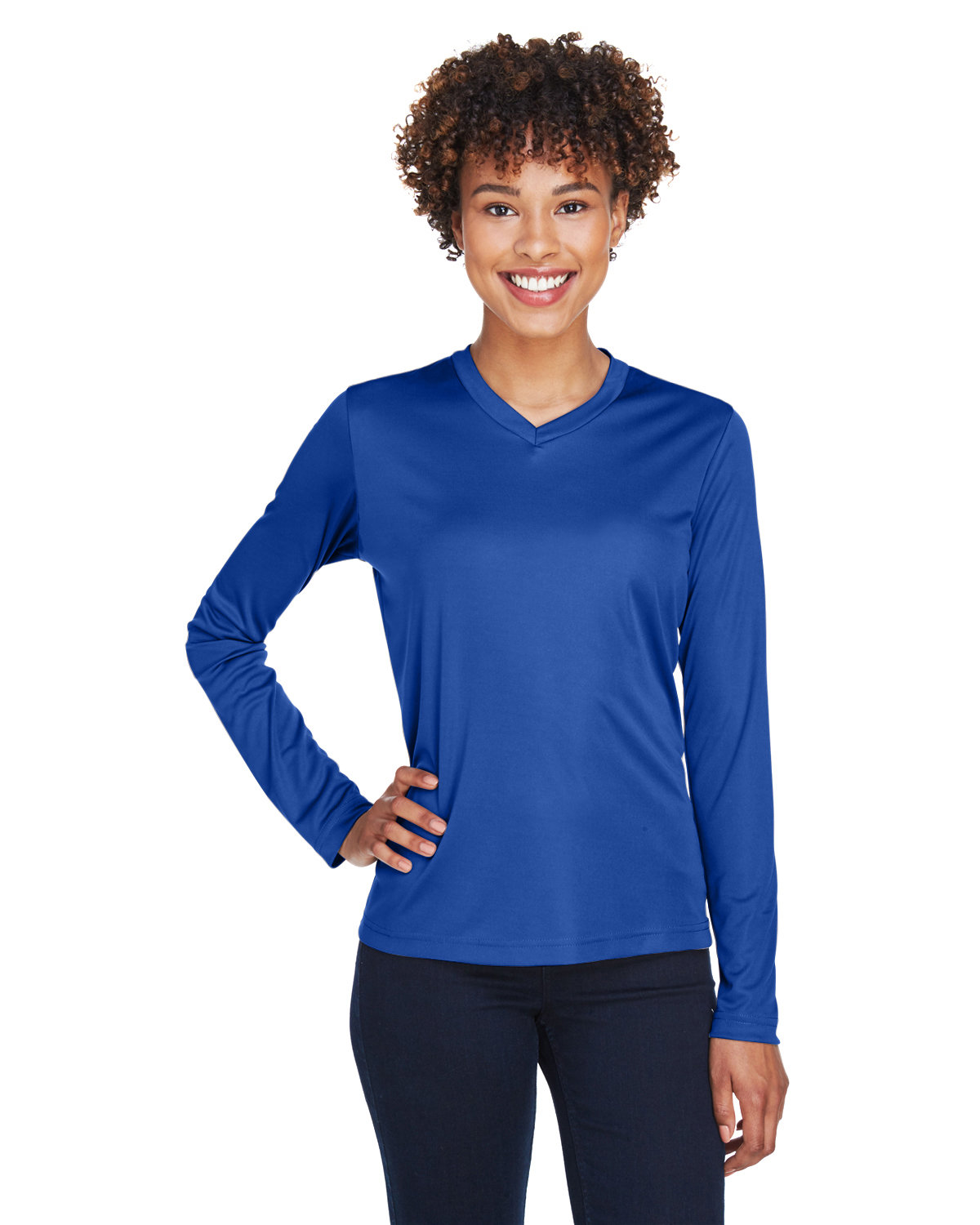 Team 365 TT11WL Ladies 100% Polyester Zone Performance Long Sleeve T-Shirt - Picture 13 of 14