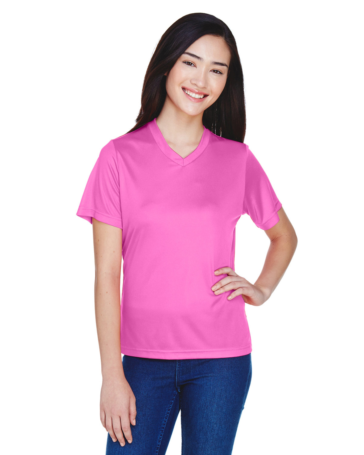 Team 365 TT11W Ladies 100% Polyester Zone Performance T Shirt Stylish T-Shirt - Picture 8 of 26
