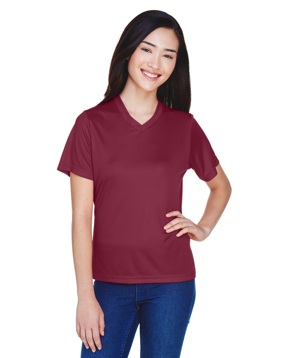 Team 365 TT11W Ladies 100% Polyester Zone Performance T Shirt Stylish T-Shirt - Picture 17 of 26