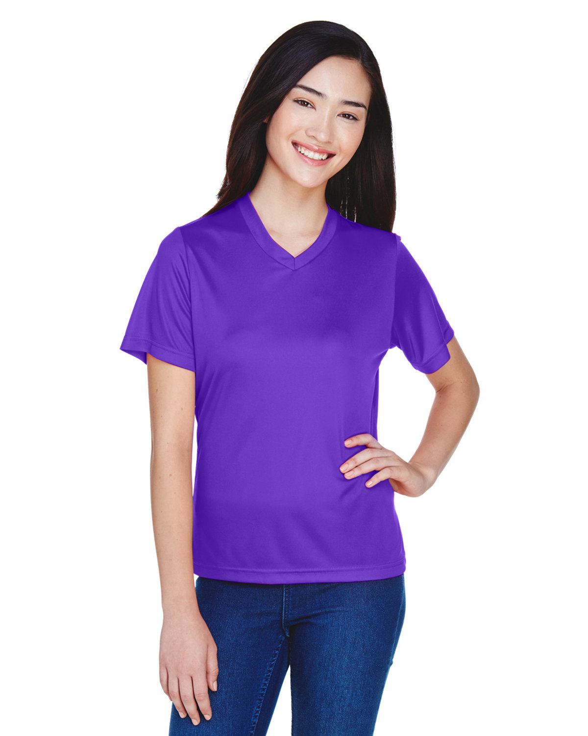 Team 365 TT11W Ladies 100% Polyester Zone Performance T Shirt Stylish T-Shirt - Picture 19 of 26